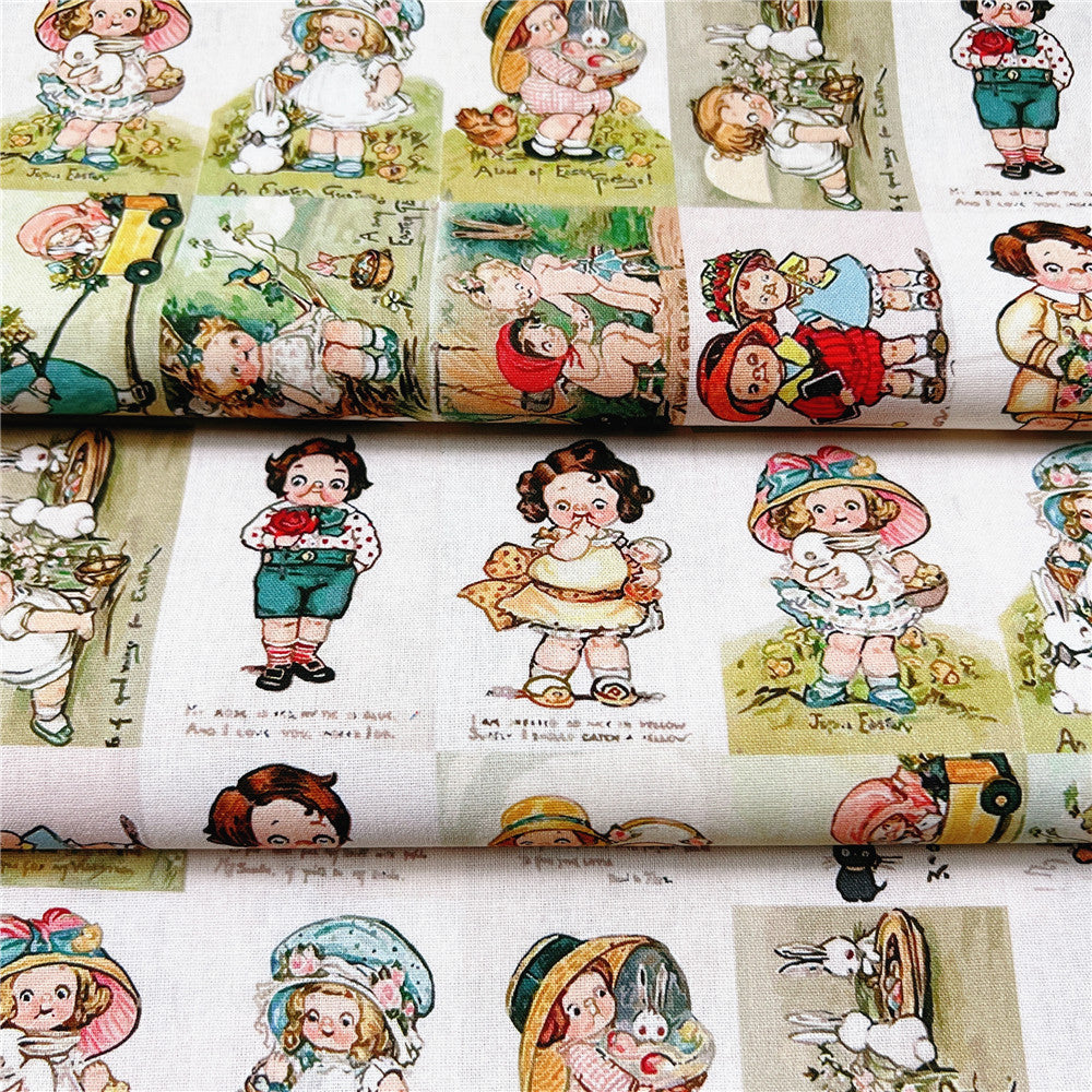 Retro Tomato soup doll vintage 100% cotton fabric ,Patchwork Cloth,DIY Sewing Quilting Material