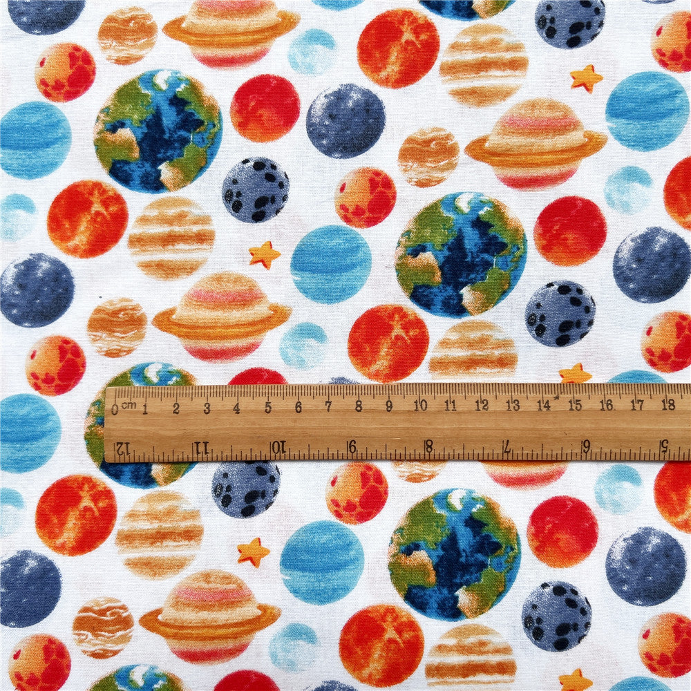 Venus Uranus earth Saturn Mercury star 100% cotton fabric ,Patchwork Cloth,DIY Sewing Quilting Material