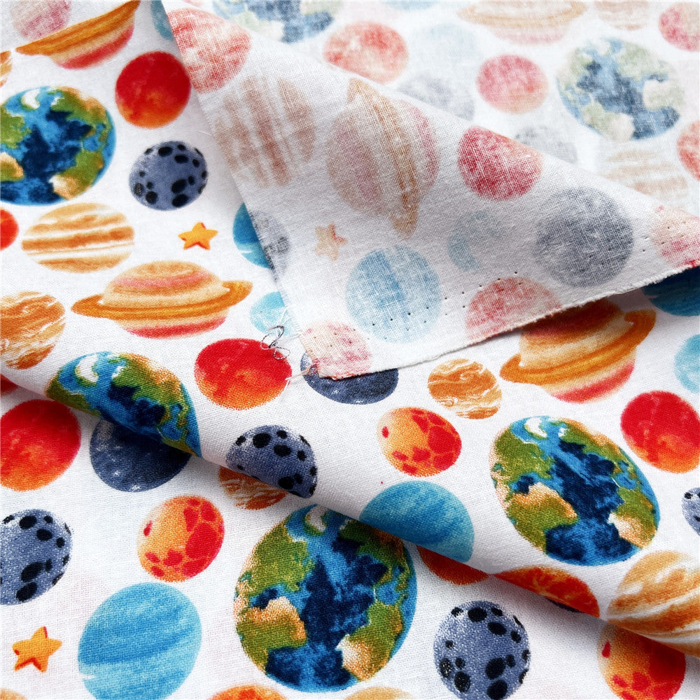 Venus Uranus earth Saturn Mercury star 100% cotton fabric ,Patchwork Cloth,DIY Sewing Quilting Material