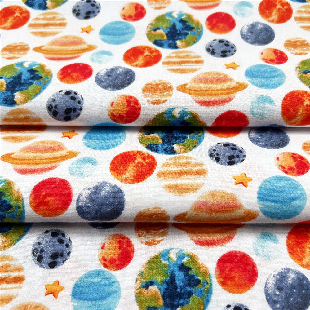 Venus Uranus earth Saturn Mercury star 100% cotton fabric ,Patchwork Cloth,DIY Sewing Quilting Material