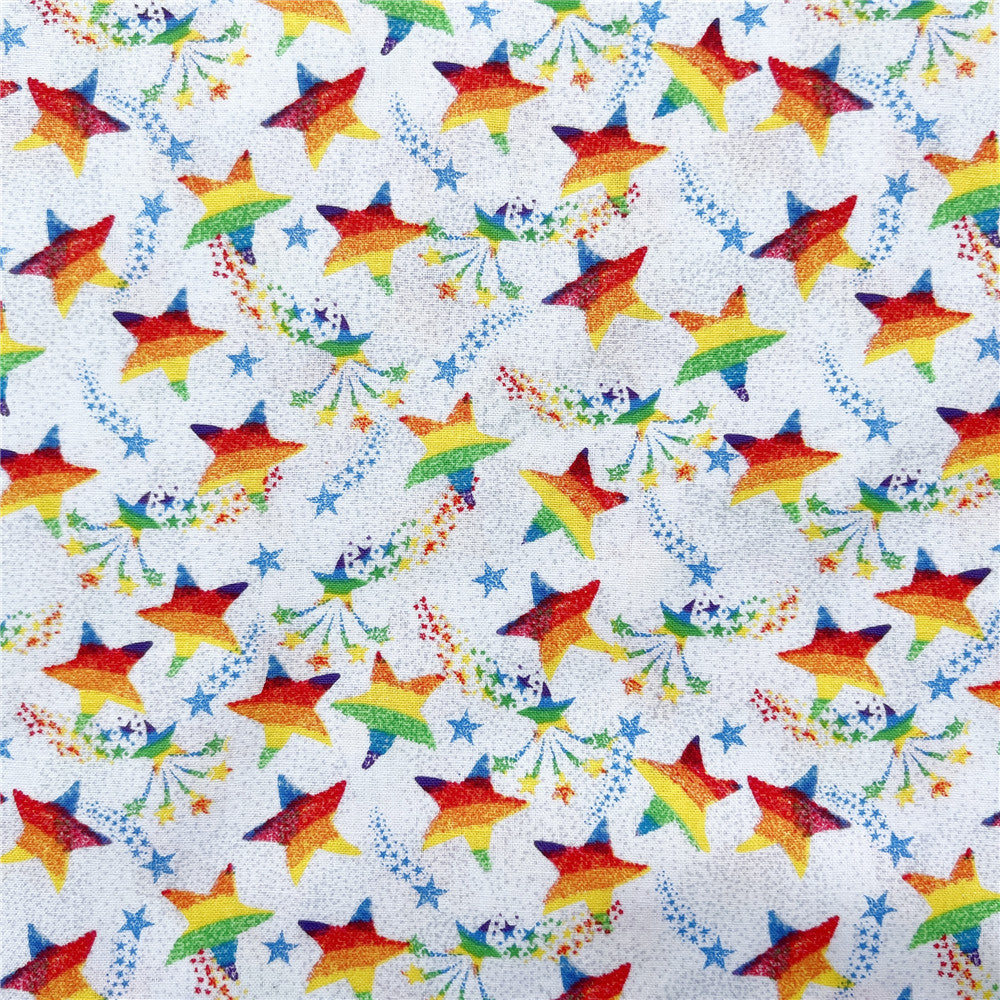 Rainbow Star  100% cotton fabric ,Patchwork Cloth,DIY Sewing Quilting Material