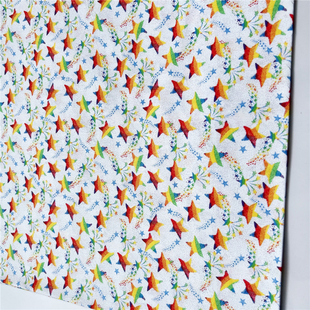 Rainbow Star  100% cotton fabric ,Patchwork Cloth,DIY Sewing Quilting Material