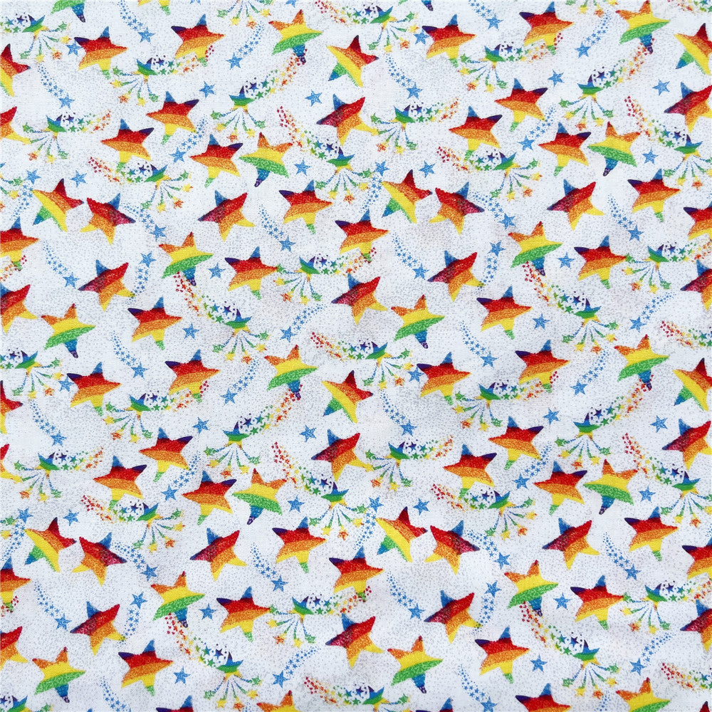 Rainbow Star  100% cotton fabric ,Patchwork Cloth,DIY Sewing Quilting Material