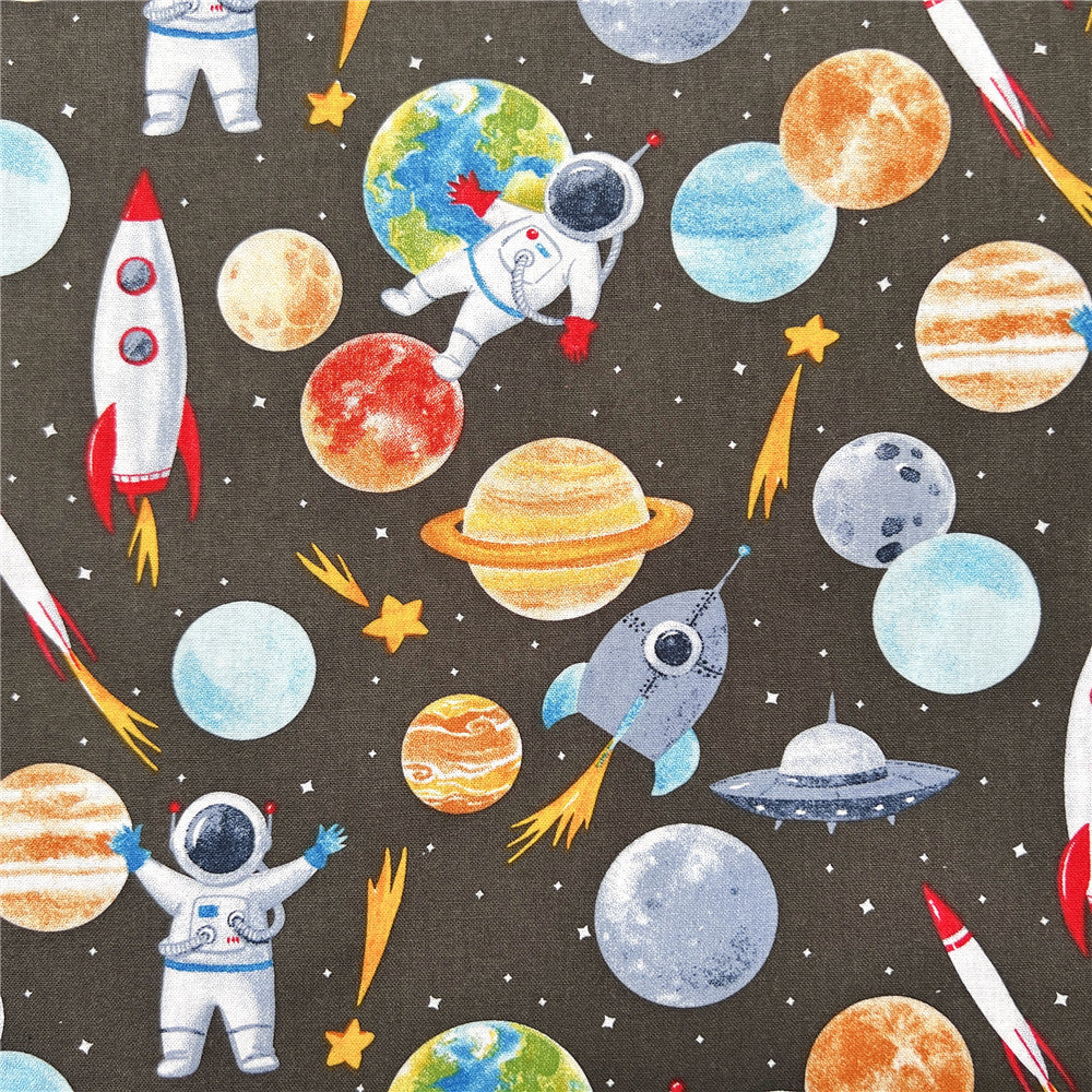 Star  earth astronaut 100% cotton fabric ,Patchwork Cloth,DIY Sewing Quilting Materiai