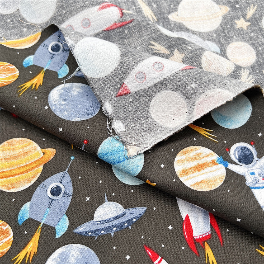 Star  earth astronaut 100% cotton fabric ,Patchwork Cloth,DIY Sewing Quilting Materiai