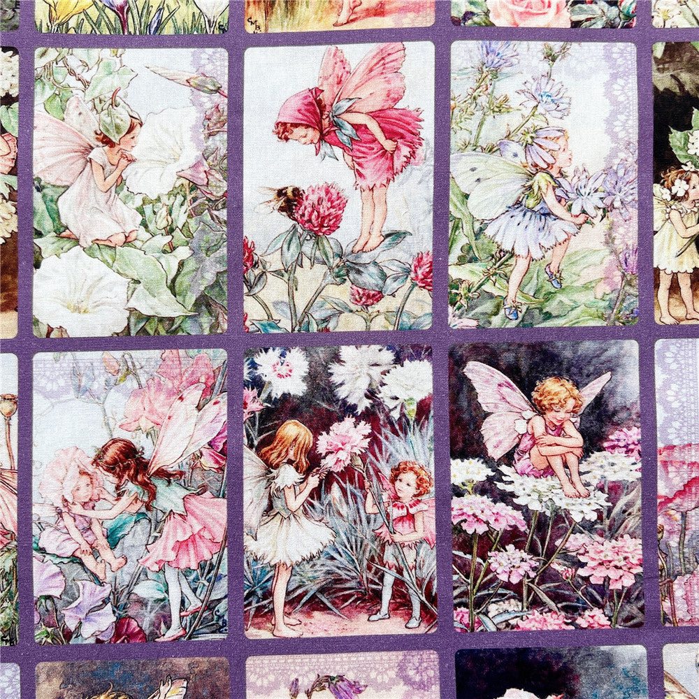 Beautiful retro flower fairy family Cotton Fabric Sewing Quilting Patchwork Needlework Handmade DIY