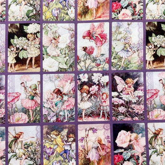 Beautiful retro flower fairy family Cotton Fabric Sewing Quilting Patchwork Needlework Handmade DIY