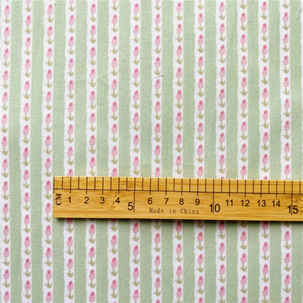 Width110cm cute mini tulip stripes cotton fabric Sewing Quilting Needlework Material DIY Handmade