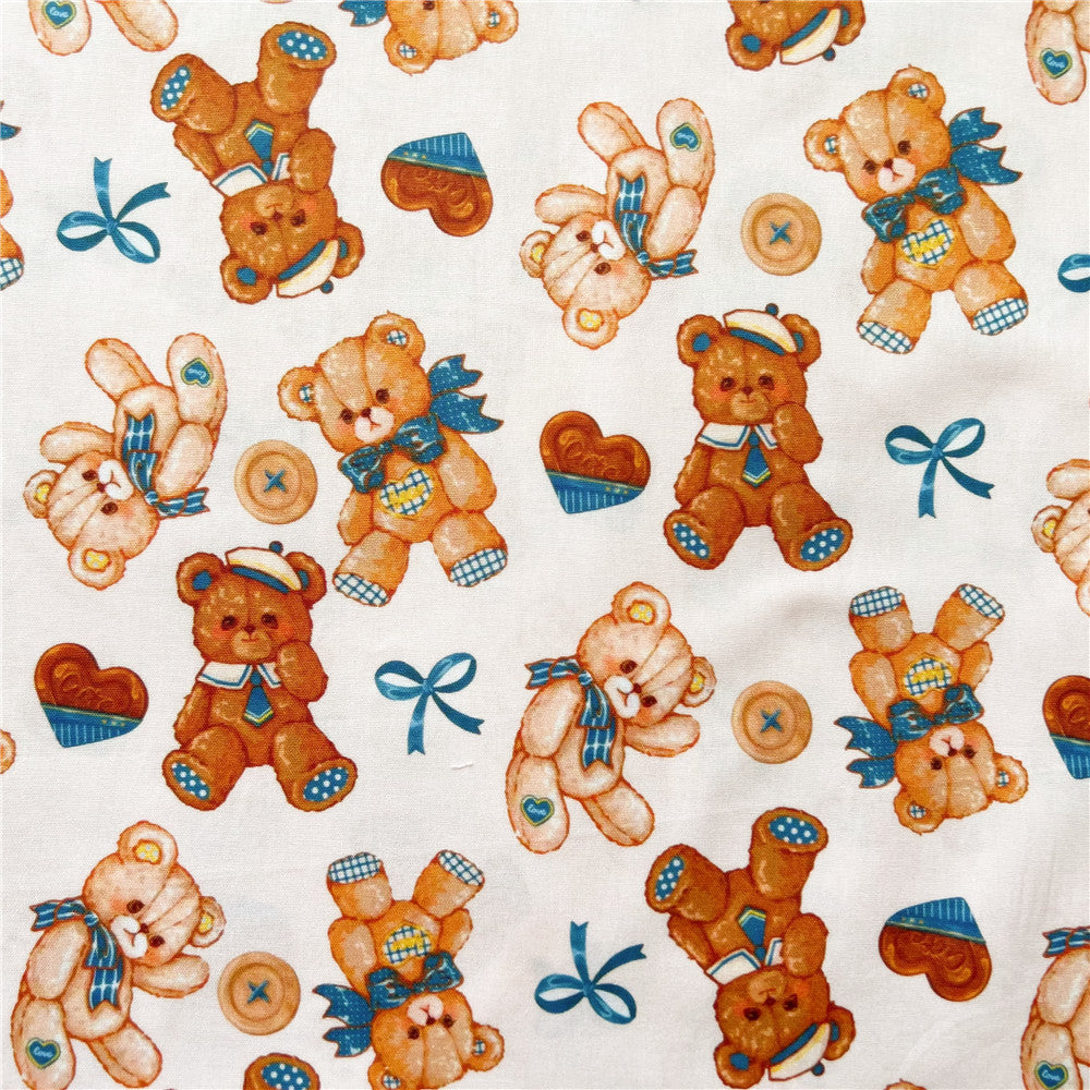 Lovely Vintage Cute Chocolate Bear cotton fabric Sewing Quilting Needlework Material DIY Handmade