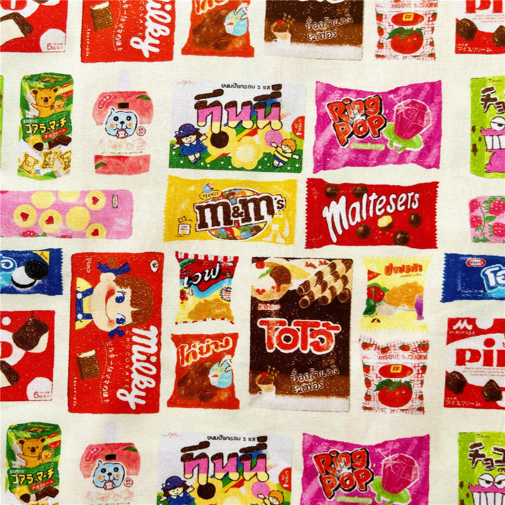 Japanese cute snack chocolate candy 100% cotton fabric Patchwork diy Sewing Quilting handmade decoration