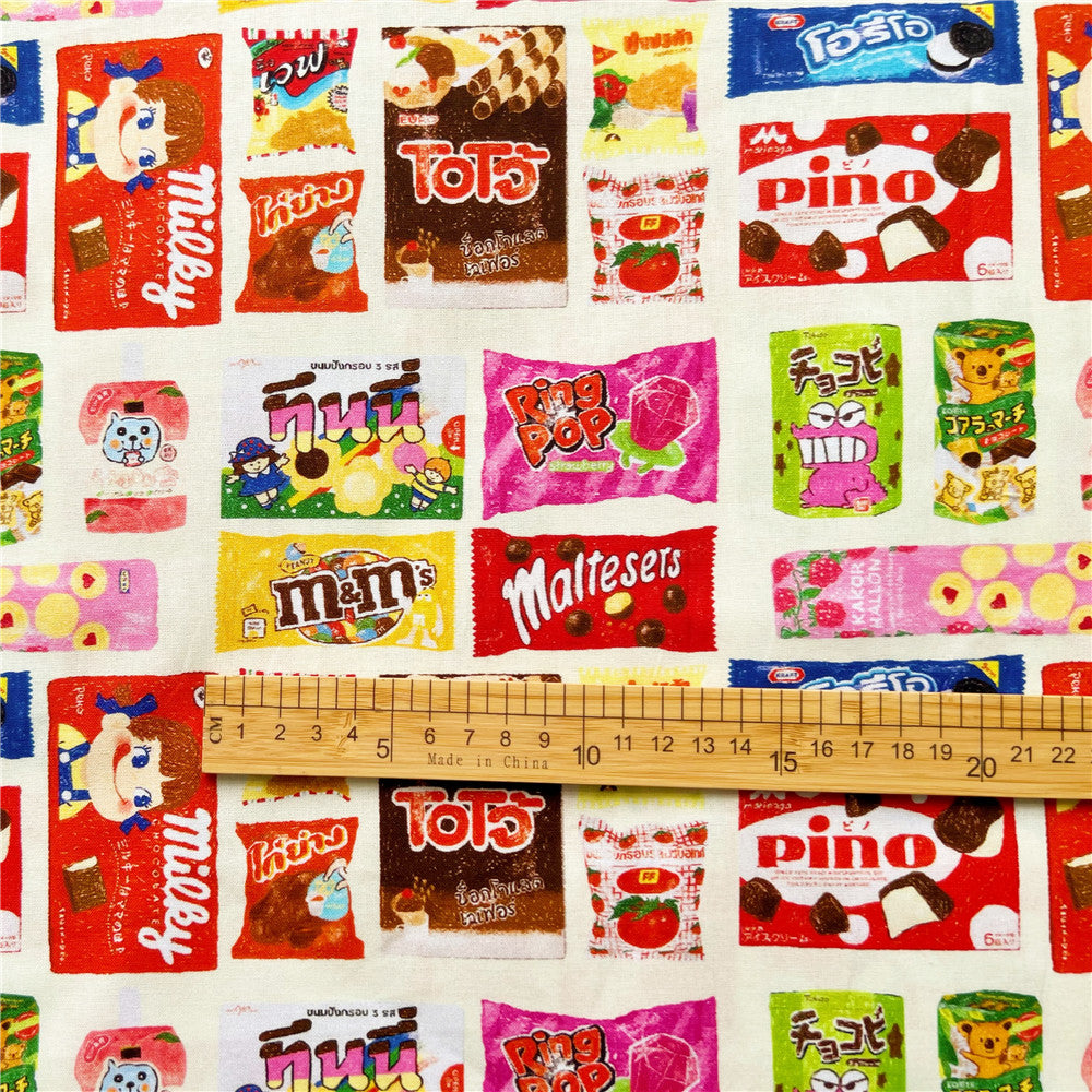 Japanese cute snack chocolate candy 100% cotton fabric Patchwork diy Sewing Quilting handmade decoration