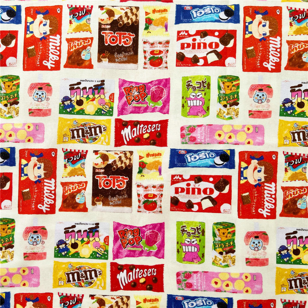 Japanese cute snack chocolate candy 100% cotton fabric Patchwork diy Sewing Quilting handmade decoration