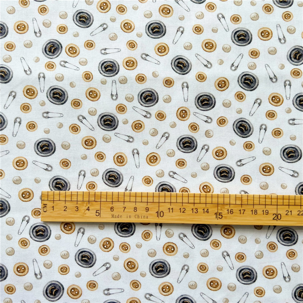 100% Cotton Fabric 50x110cm button pin Printed Cotton Fabric DIY Patchwork Textile Tissue Home Decor