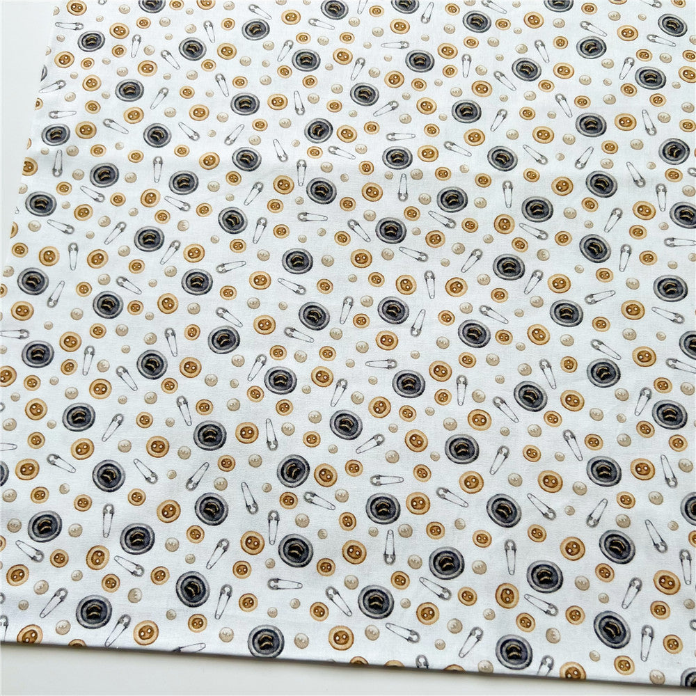 100% Cotton Fabric 50x110cm button pin Printed Cotton Fabric DIY Patchwork Textile Tissue Home Decor