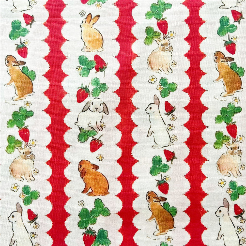 Strawberry rabbit Cotton Fabric Patchwork Textile Tissue Home Clothing Dress Home Decoration