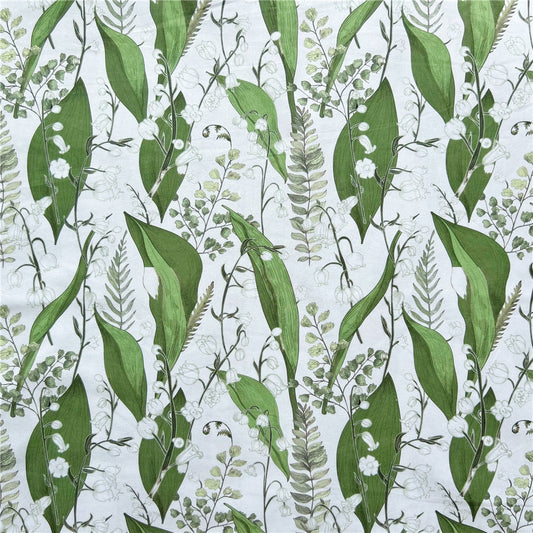 Vintage Flora lily of the valley Cotton Fabric for Kids Clothes Home Textile Sewing Quilting DIY Needlework Material