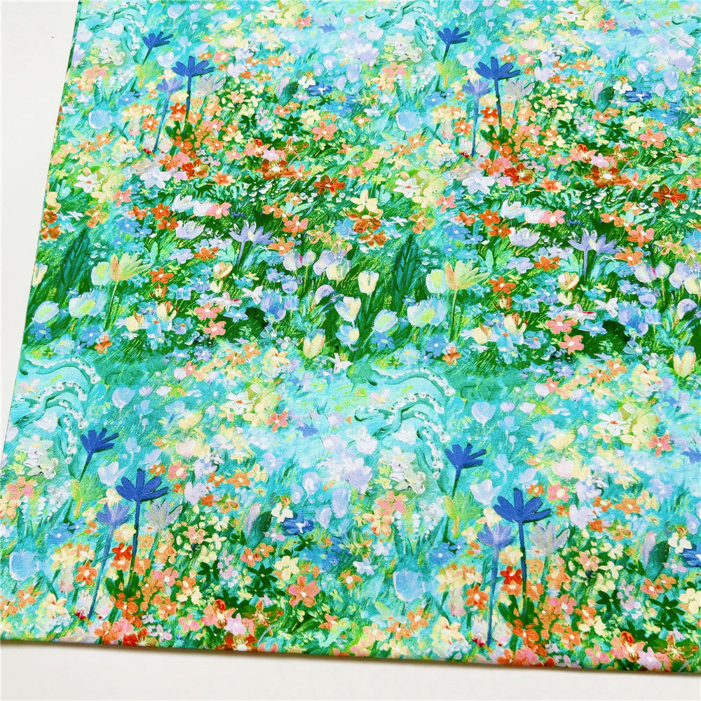 Summer cool flower flower print flat cotton fabric hat mouth gold bag fabric girls dress book clothes handmade fabric material