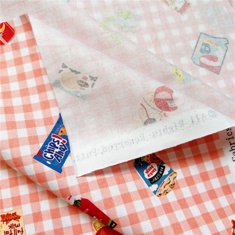 Cute plaid snacks printed cotton fabric patchwork doll skirt handmade tablecloth hand account book clothes pillow children