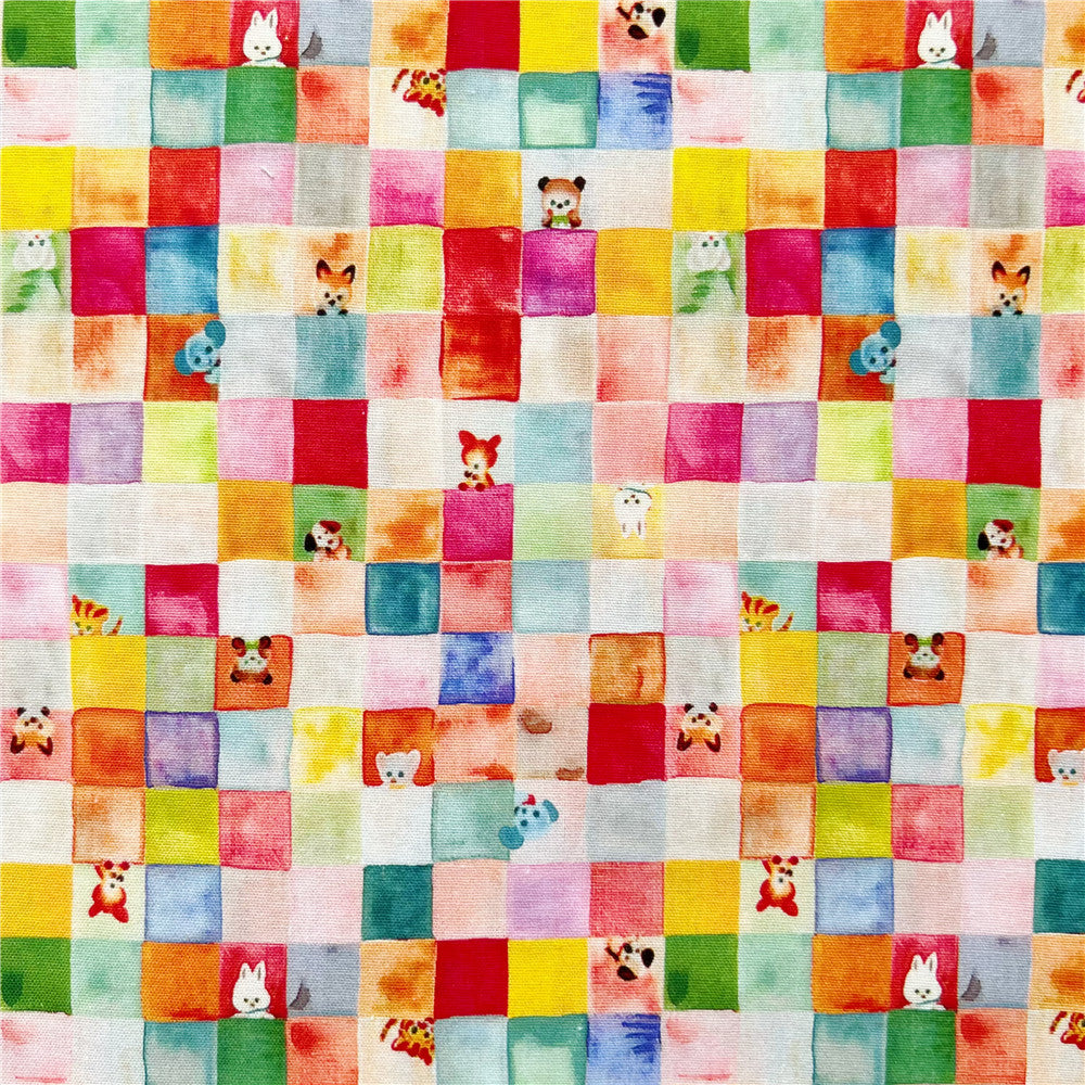 110cm Width Animal Cute Rainbow cotton fabric Patchwork Sewing Quilting Boys girls shirt clothes handmade bedding scarf mask