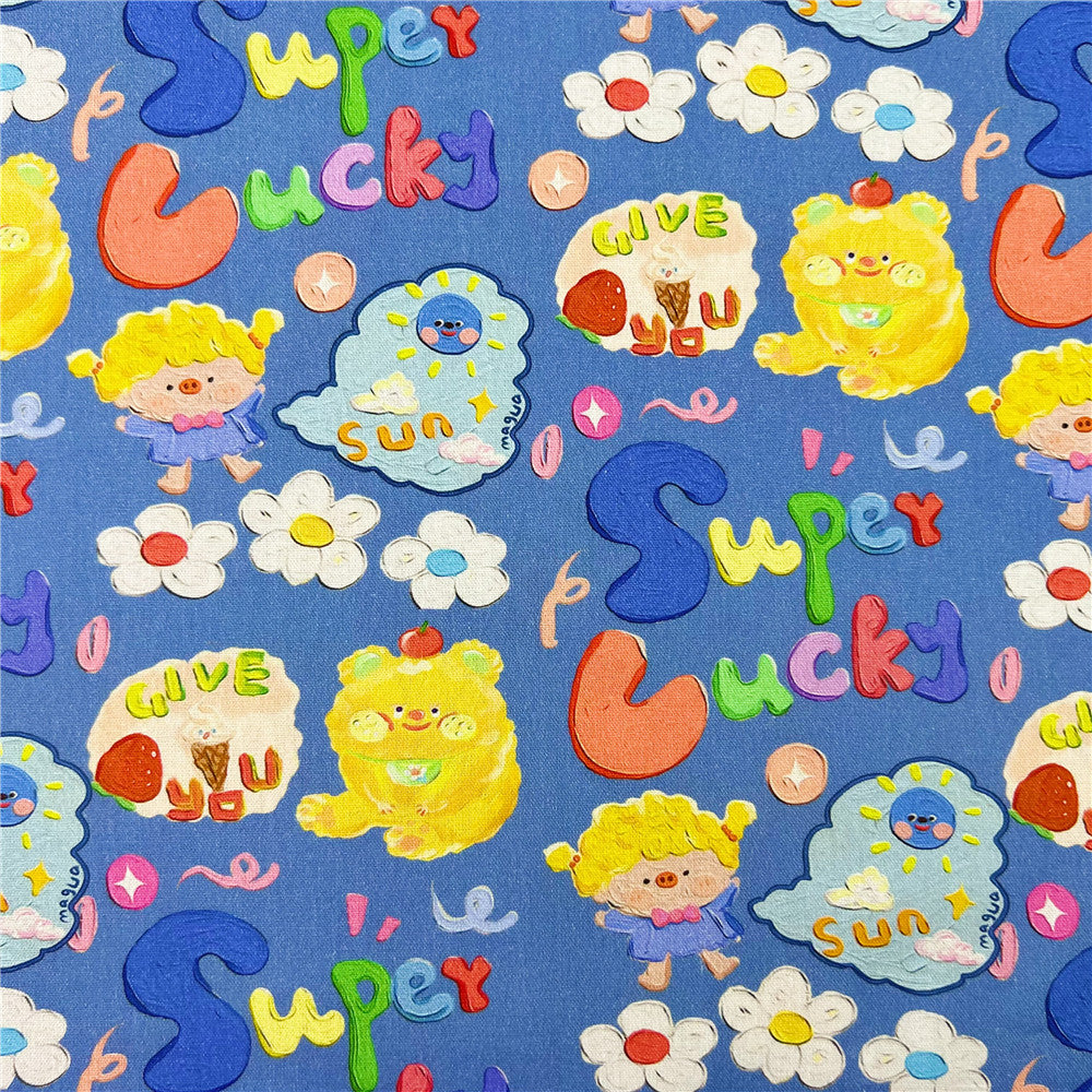 Lucky Cute Graffiti Girl Plain cotton fabric for Sewing Quilting Accessories DIY Cotton Fabric Cloth Sewing Quilting Fabrics