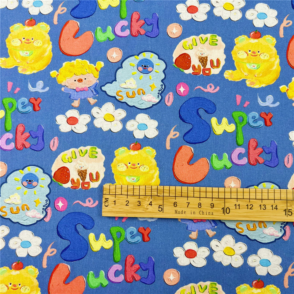 Lucky Cute Graffiti Girl Plain cotton fabric for Sewing Quilting Accessories DIY Cotton Fabric Cloth Sewing Quilting Fabrics