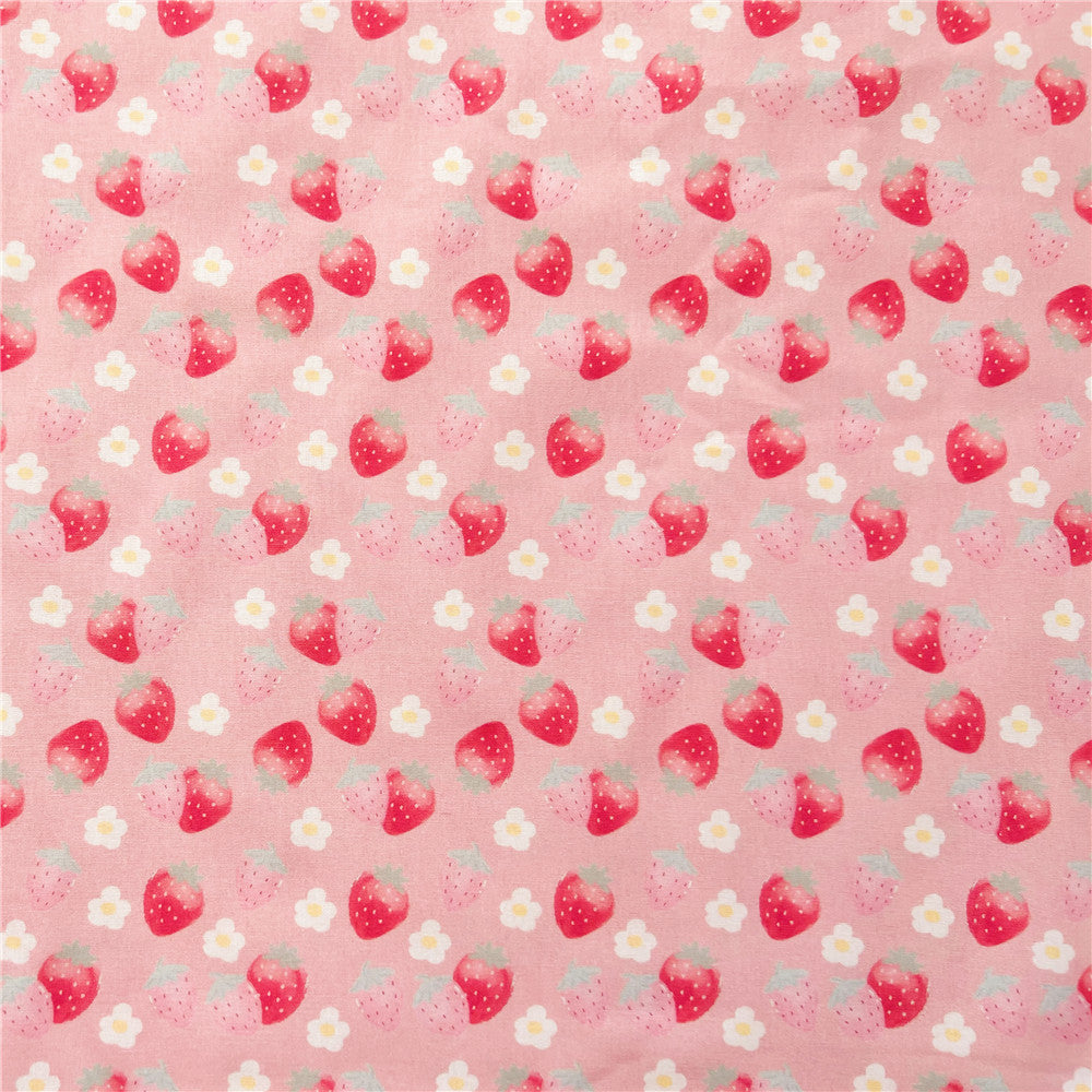 Strawberry fruit pink Cotton Fabric Kitten Printed Cloth Sewing Quilting Fabrics For Patchwork DIY Materials