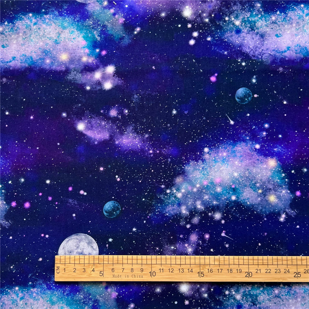 Purple clouds, stars, moon and sky cotton fabric Patchwork Sewing Quilting diy baby shirt bedding clothing handmade Material