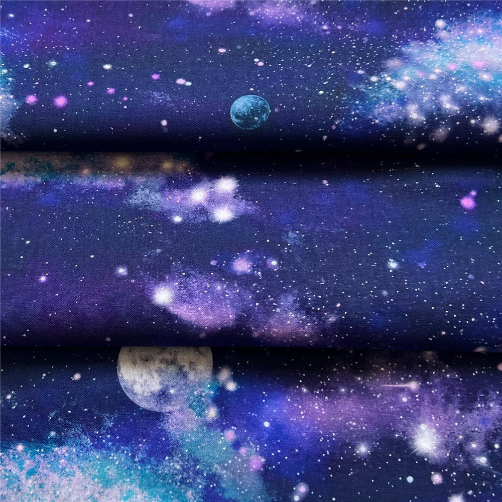 Purple clouds, stars, moon and sky cotton fabric Patchwork Sewing Quilting diy baby shirt bedding clothing handmade Material