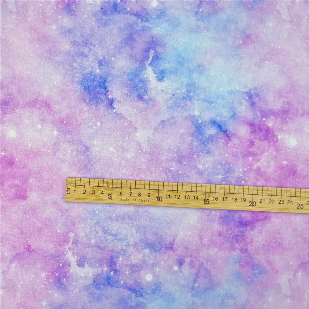 110cm Width Pink purple watercolor fantasy Halo dyeing cotton fabric Patchwork Sewing Quilting shirt clothes handmade scarf mask