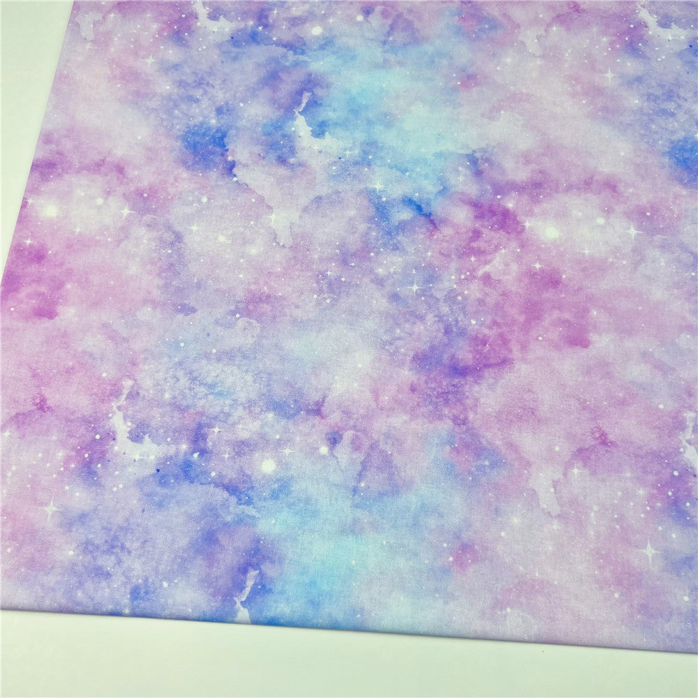 110cm Width Pink purple watercolor fantasy Halo dyeing cotton fabric Patchwork Sewing Quilting shirt clothes handmade scarf mask