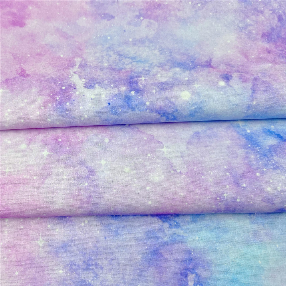 110cm Width Pink purple watercolor fantasy Halo dyeing cotton fabric Patchwork Sewing Quilting shirt clothes handmade scarf mask