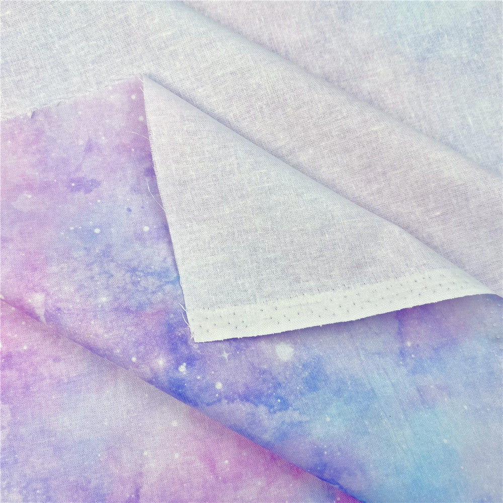 110cm Width Pink purple watercolor fantasy Halo dyeing cotton fabric Patchwork Sewing Quilting shirt clothes handmade scarf mask