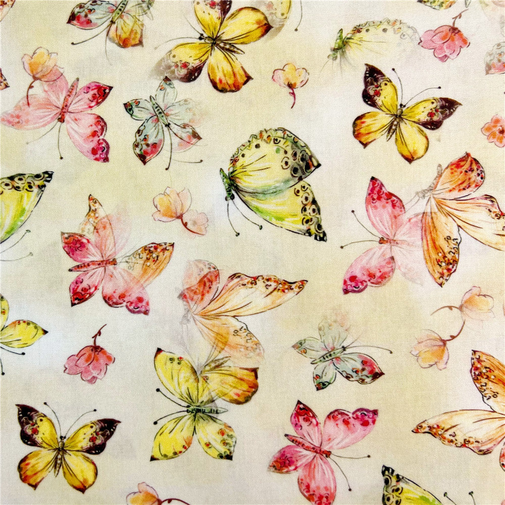 Beautiful butterfly cotton fabric Patchwork Sewing Quilting diy woman shirt bedding clothing handmade Material