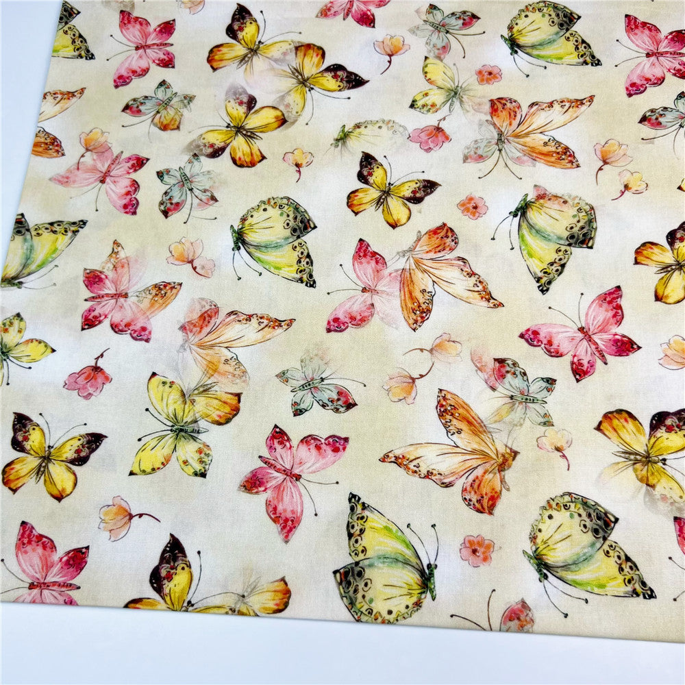 Beautiful butterfly cotton fabric Patchwork Sewing Quilting diy woman shirt bedding clothing handmade Material