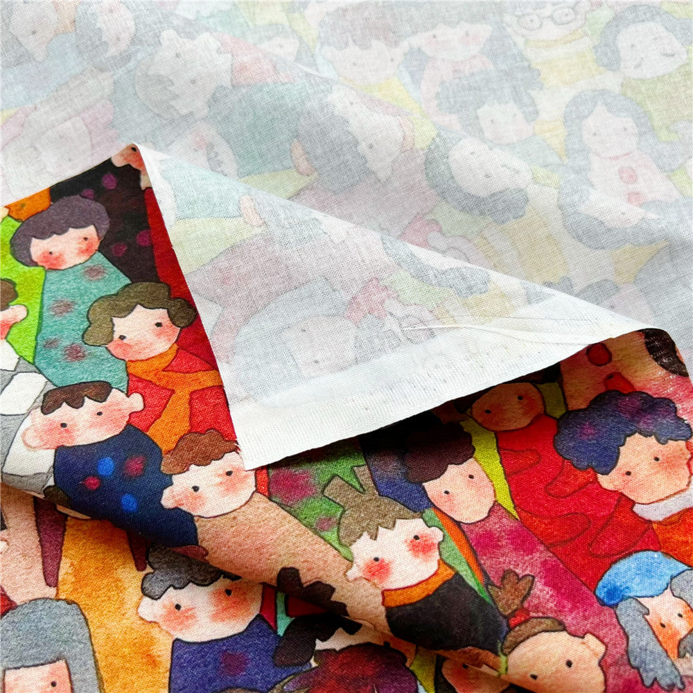 Cute cartoon characters Cotton Fabric Kitten Printed Cloth Sewing Quilting Fabrics For Patchwork DIY Materials