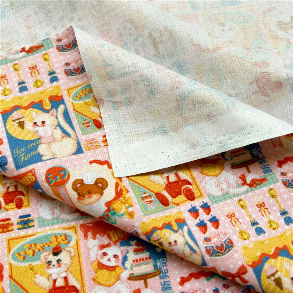 Retro Showa Puzzle Animal Poster cotton Fabric Patchwork Tissue Kid Home Textile Sewing Doll Dress Curtain