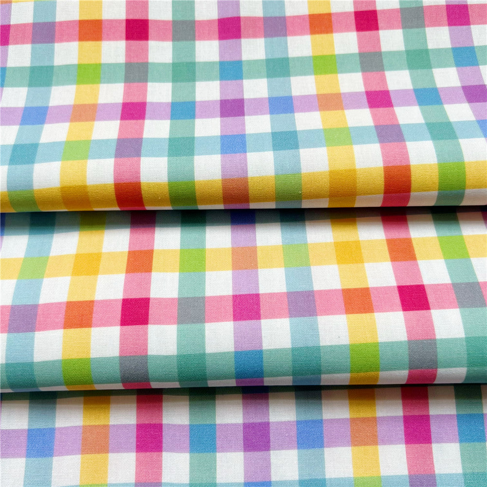 Rainbow Wave Dot Stripe Wave Geometry Cotton Plain Fabric Shirt Dress Handmade Baby Clothing Bag Needlework Patchwork Material