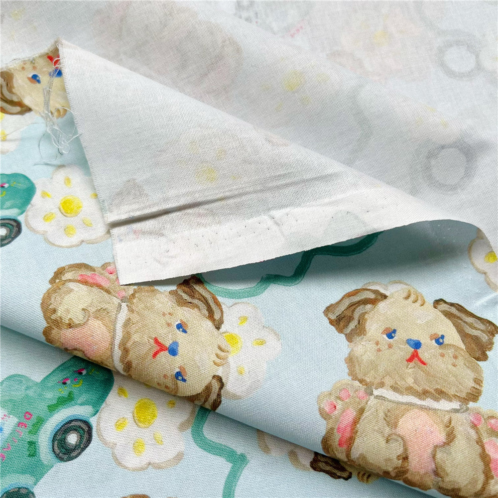 Blue Car Cake Dog 100% Cotton Fabric Material Patchwork Sewing Fabrics Quilt Needlework DIY Cloth baby clothe Material