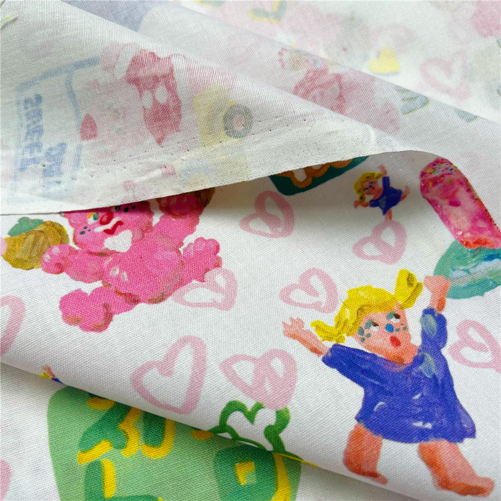 Love Cake Cream Bear 100% Cotton Fabric Material Patchwork Sewing Fabrics Quilt Needlework DIY Cloth baby clothe Material