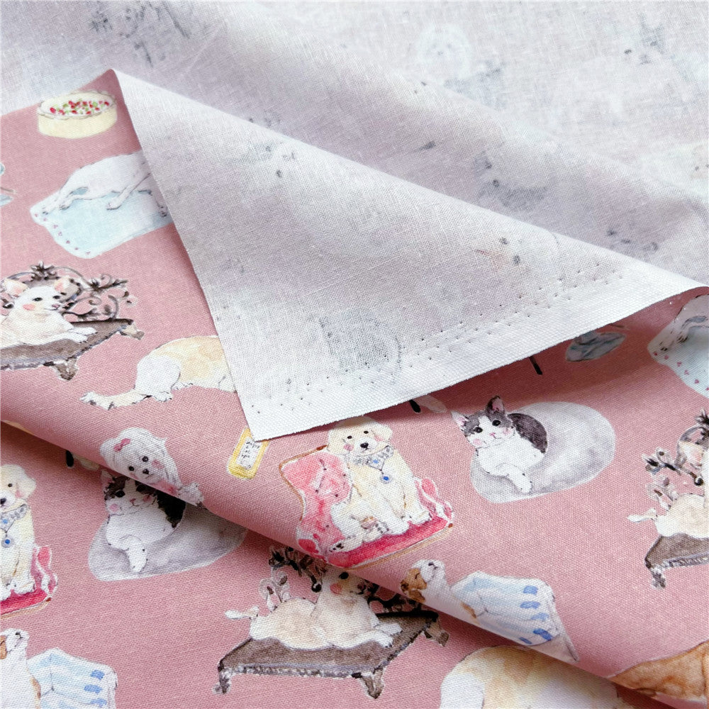 Cute Dog Cat 100% cotton cartoon animation digital printing fabric for sewing children's clothes and shirts DIY handmade